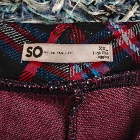 Plaid Leggings Pants Black Red Blue SO Punk - Picture 6 of 6